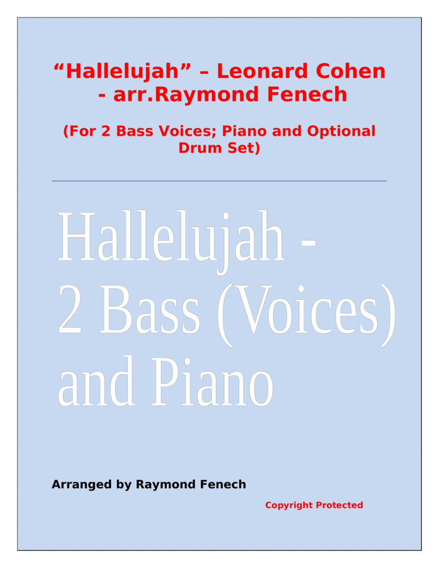Hallelujah Bass Voice scores gallery preview page 1