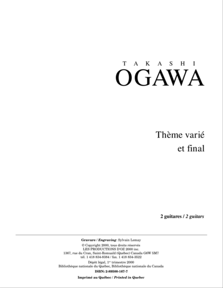 Thème varié et final Classical Guitar scores gallery preview page 1