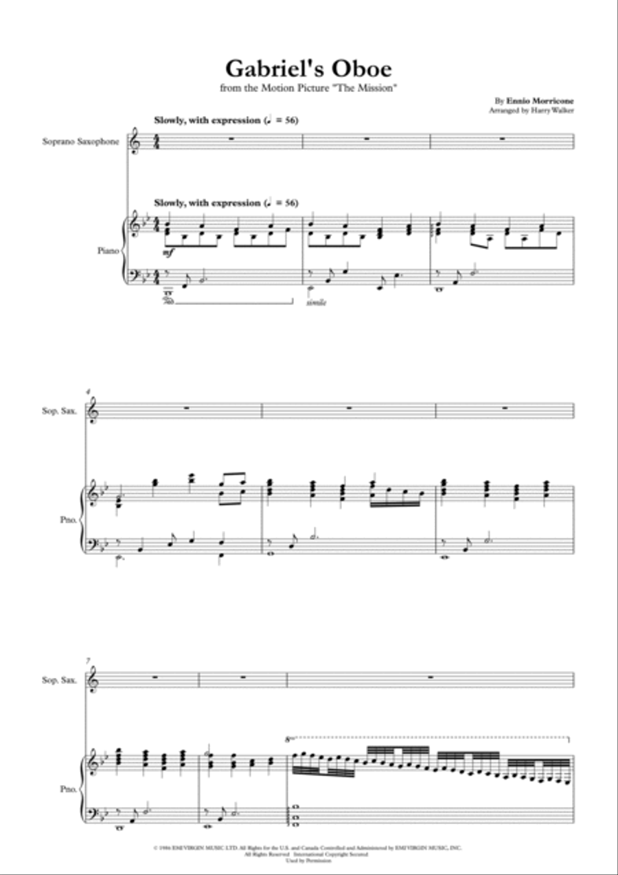Gabriel's Oboe Soprano Saxophone scores gallery preview page 3