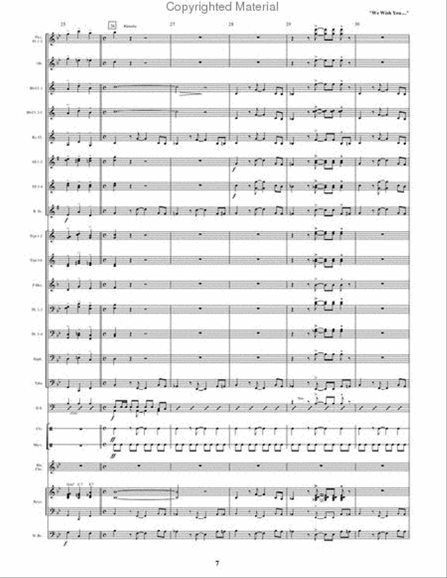 We Wish You A Merry Christmas Concert Band scores gallery preview page 7