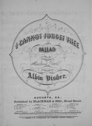 Book cover for I Cannot Forget Thee. Ballad