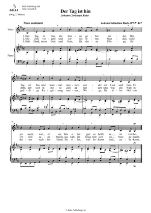 Der Tag ist hin, BWV 447 (B minor)