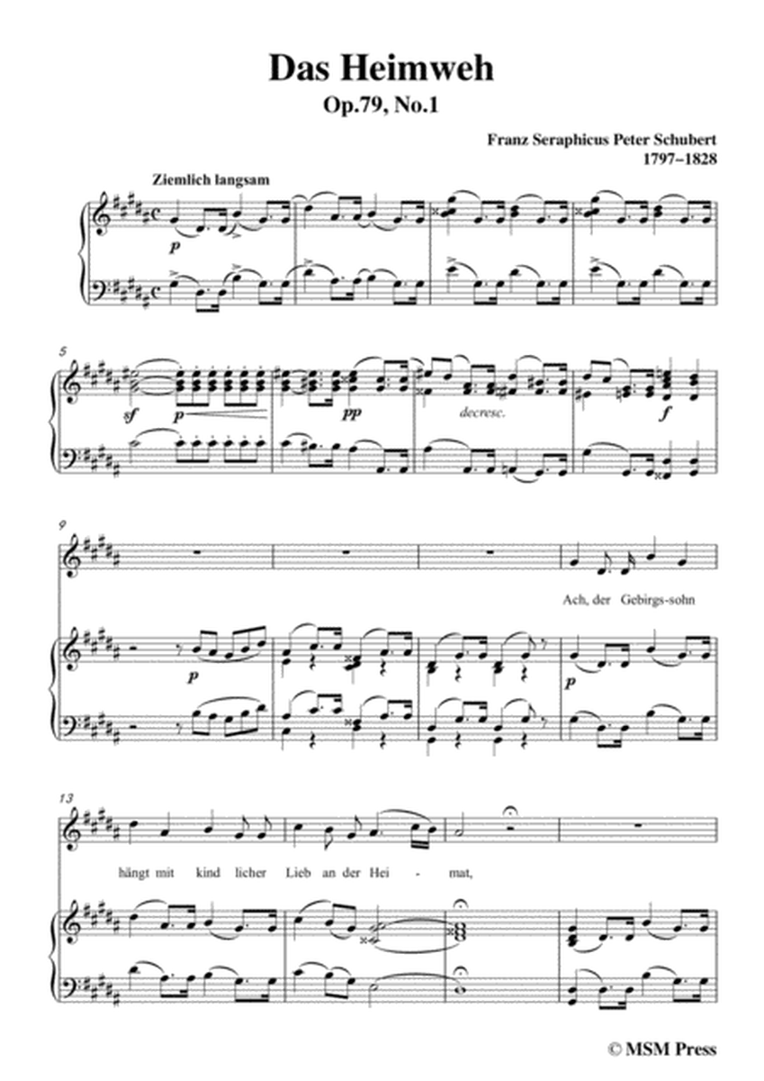 Schubert-Das Heimweh,Op.79 No.1,in g sharp minor,for voice and piano image number null