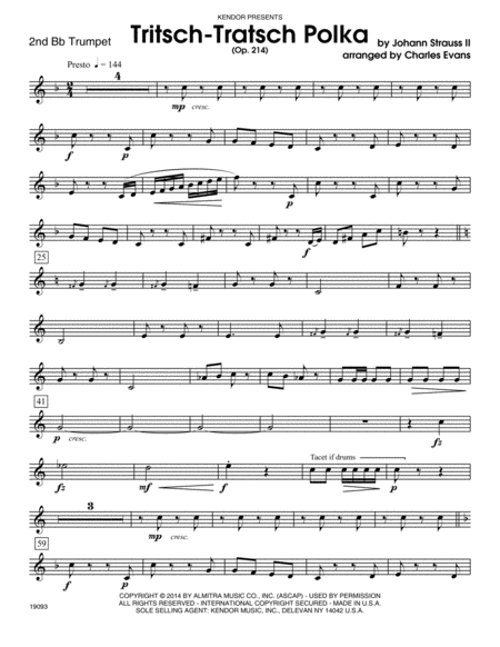 Tritsch-Tratsch Polka (Op. 214) - 2nd Bb Trumpet