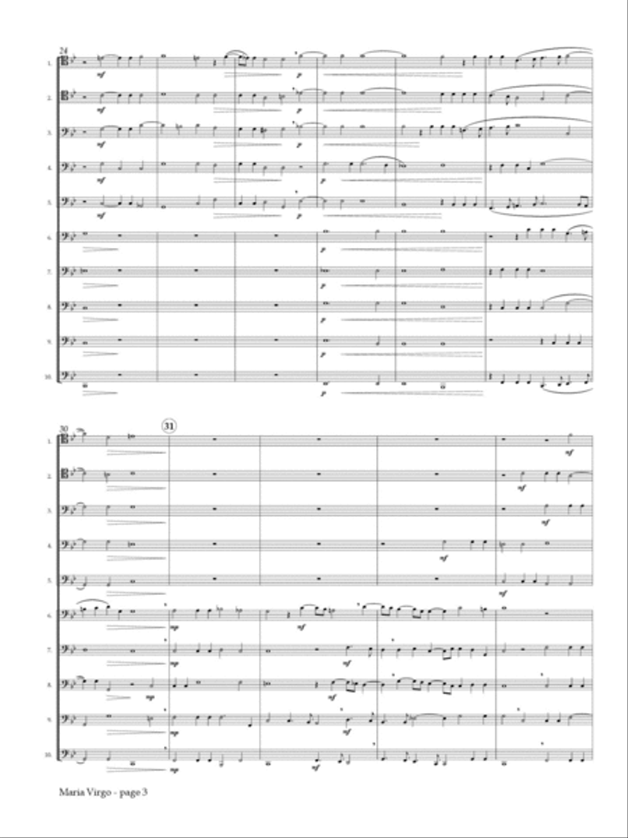 Maria Virgo from 'Sacrae Symphoniae', Book 1 for 10 Bassoons School and Community scores gallery preview page 4