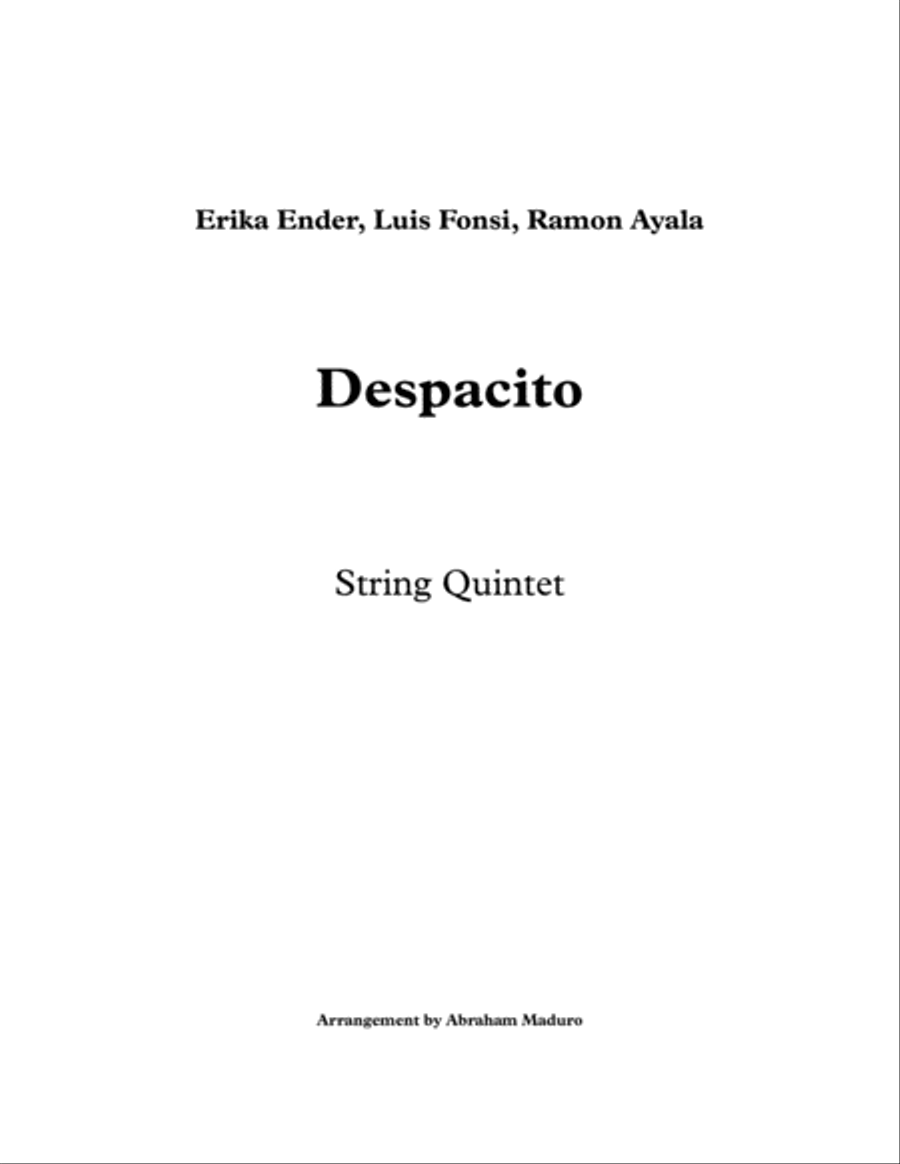Despacito String Quintet scores gallery preview page 1