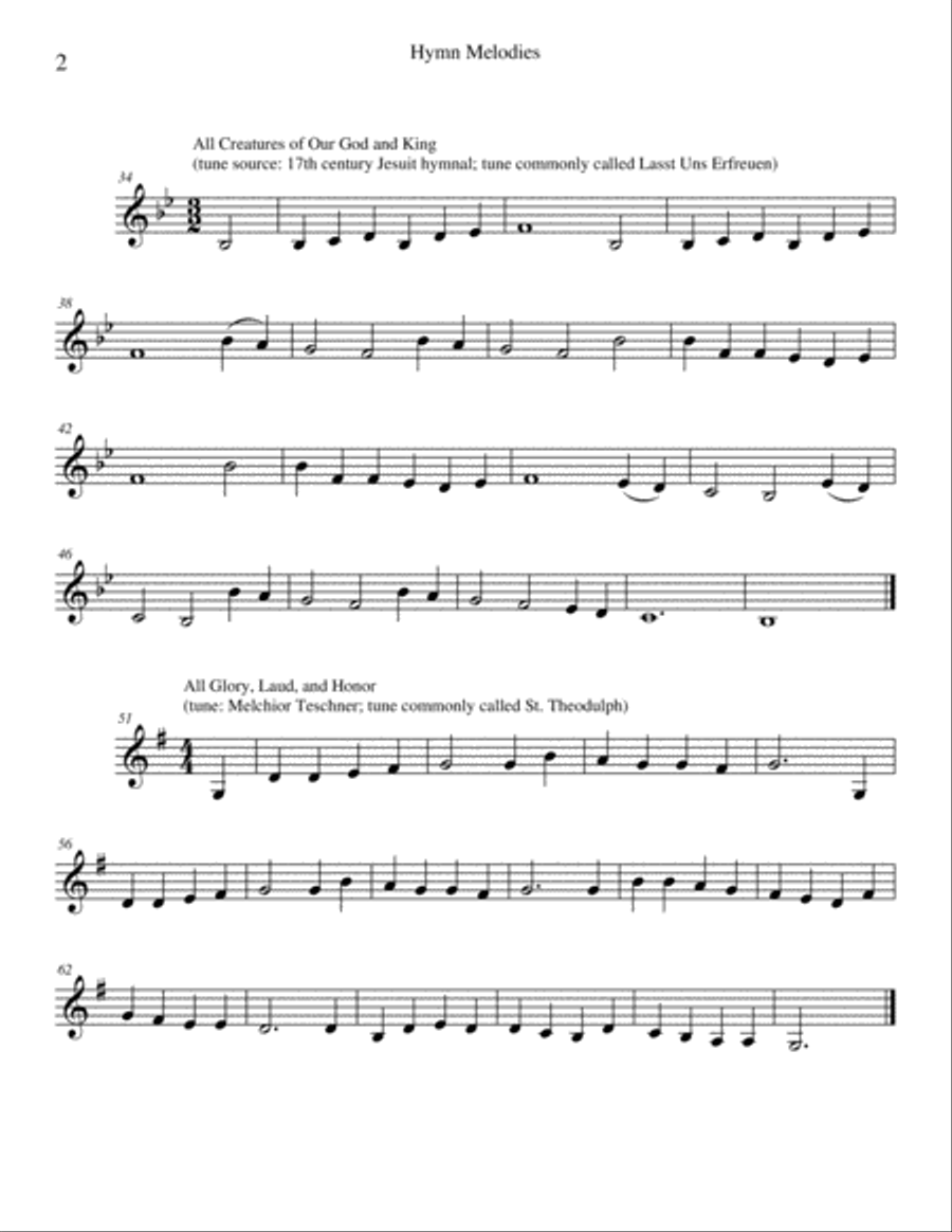 Hymn Melodies Horn Solo scores gallery preview page 3