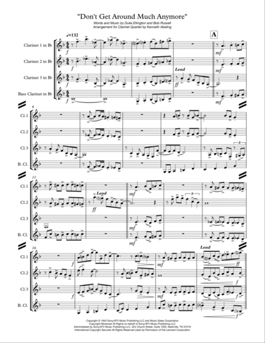 Don't Get Around Much Anymore Woodwind Ensemble scores gallery preview page 2
