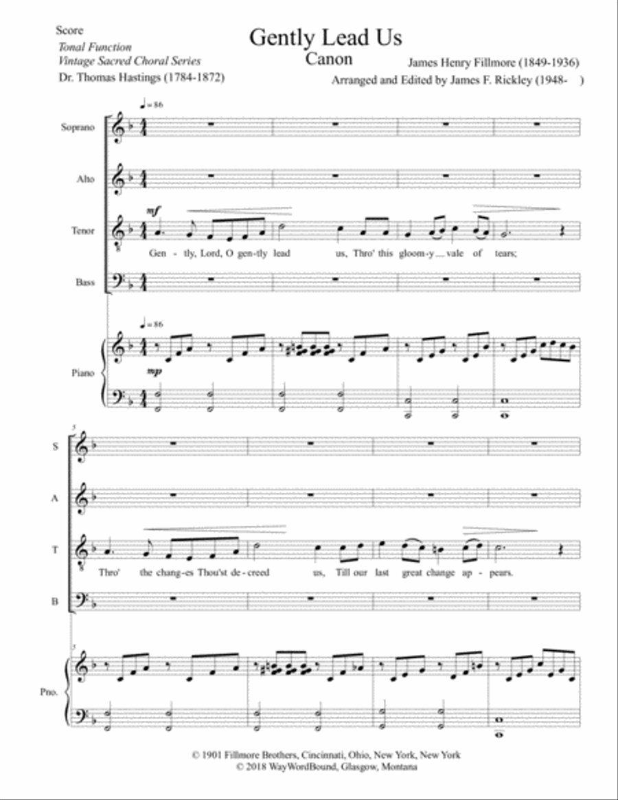 Gently Lead Us 4-Part scores gallery preview page 1