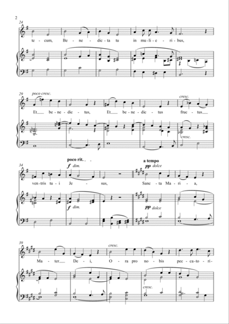 Avé Maria - César Franck for High Voice (Em) High Voice scores gallery preview page 2