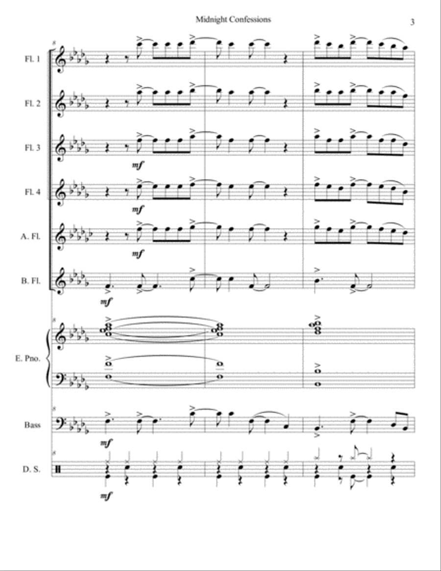 Midnight Confessions Midnight Confessions Woodwind Ensemble scores gallery preview page 3