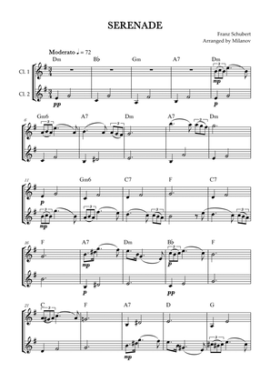 Serenade | Schubert | Clarinet in Bb duet | Chords