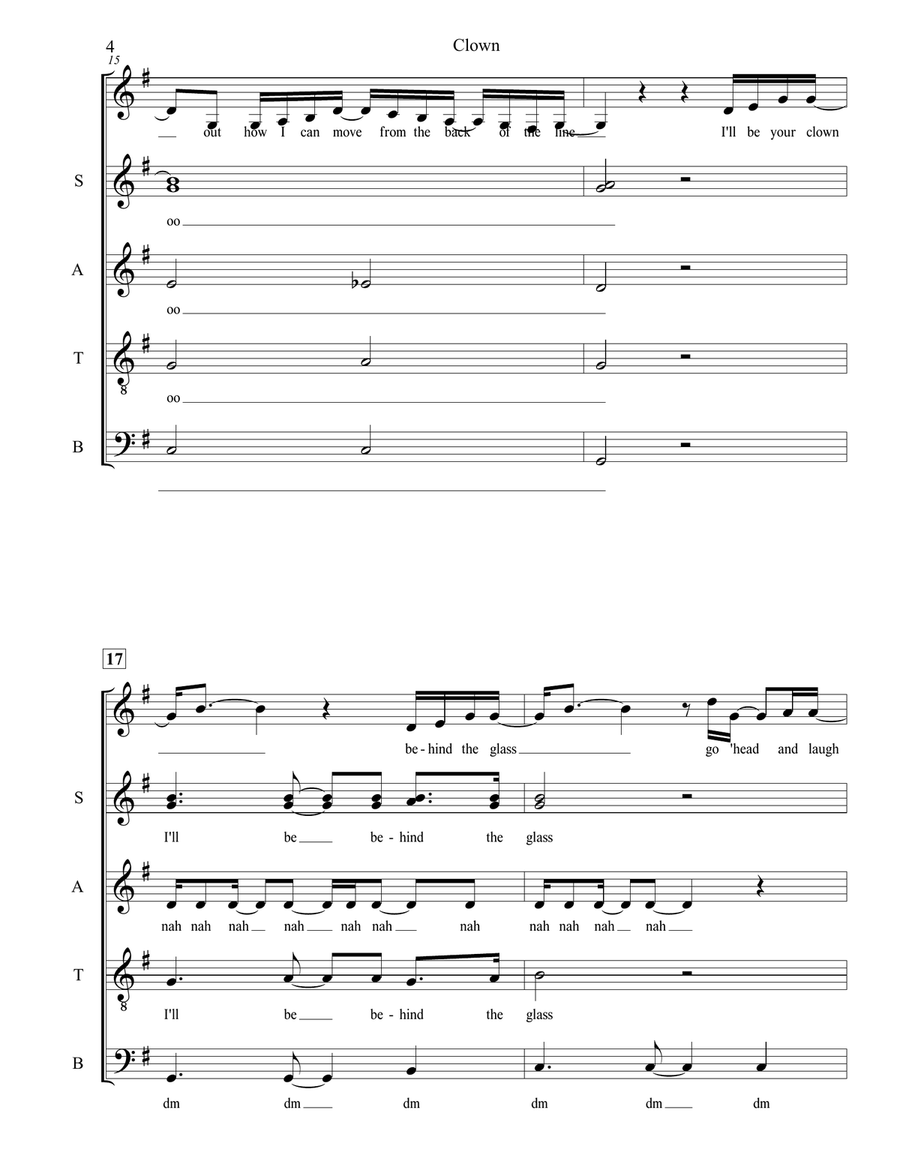 Clown 4-Part scores gallery preview page 4