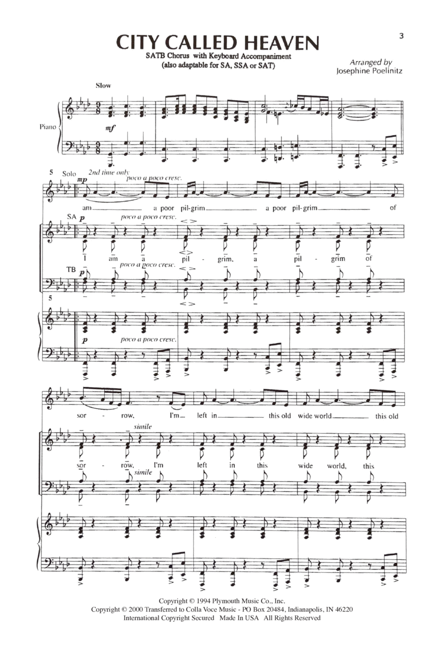 City Called Heaven 4-Part scores gallery preview page 1