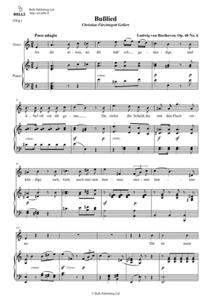 Book cover for Busslied, Op. 48 No. 6 (Original key. A minor)