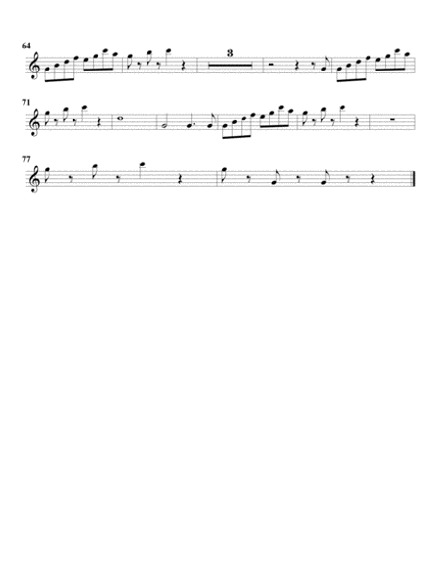 Larghetto from concerto for horn and orchestra, K.447 (Arrangement for 5 recorders) Recorder scores gallery preview page 6