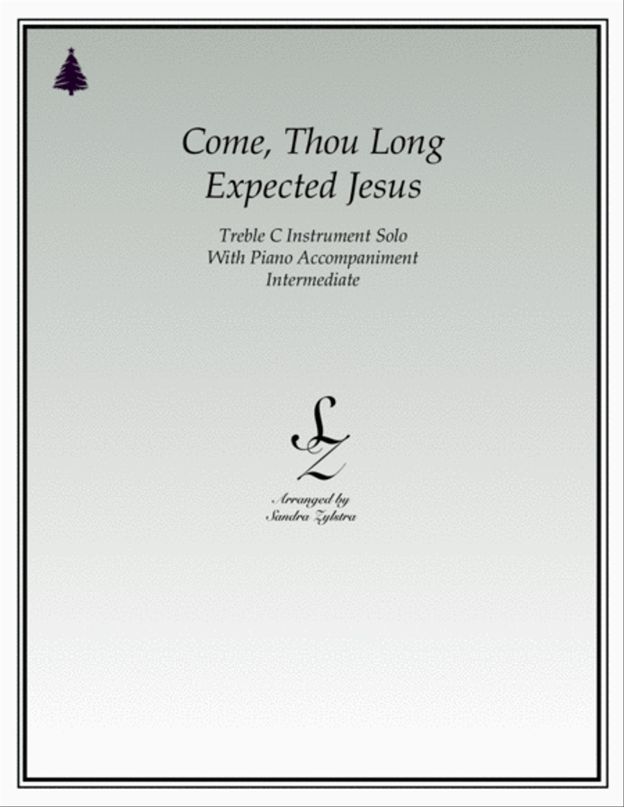 Come, Thou Long Expected Jesus (treble C instrument solo) Piccolo scores gallery preview page 1