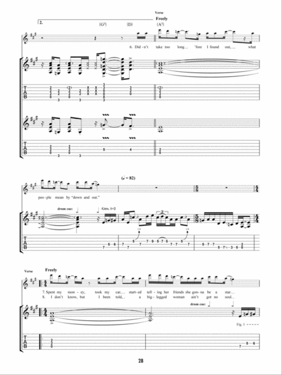 Black Dog Guitar Tablature scores gallery preview page 5