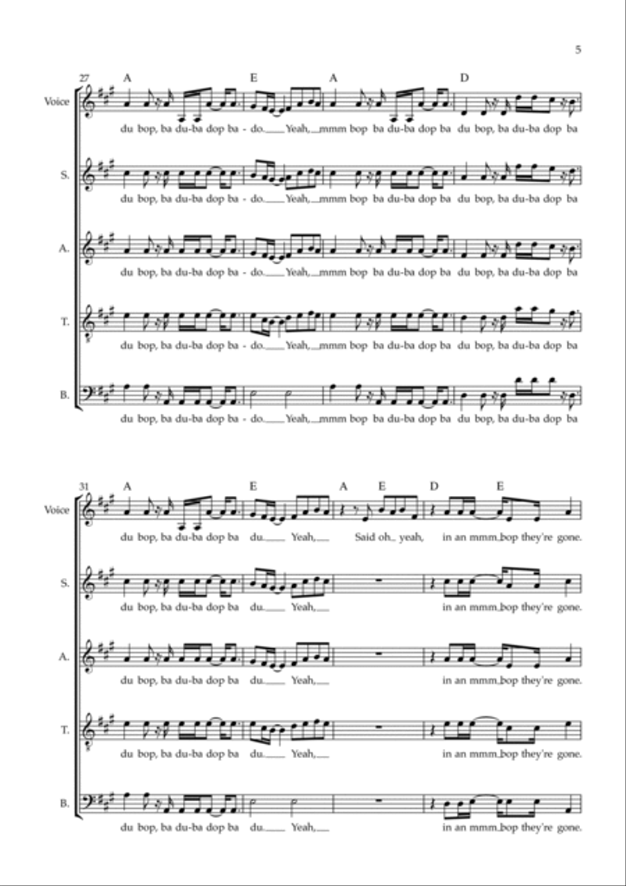 Mmmbop 2.0 4-Part scores gallery preview page 5