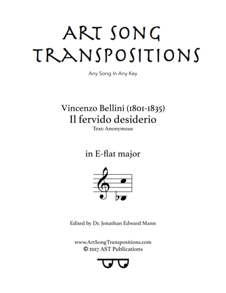 BELLINI: Il fervido desiderio (transposed to E-flat major)
