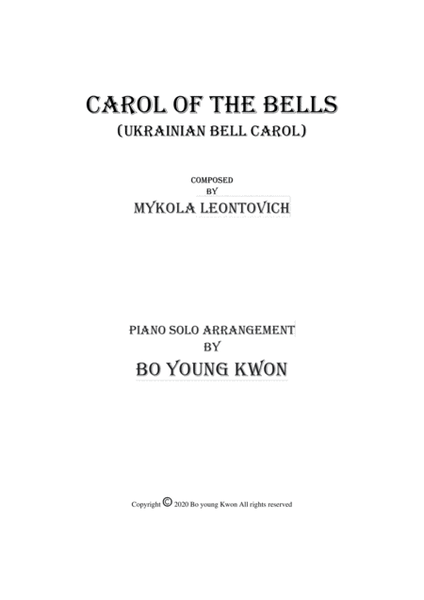 Carol of the Bells - Piano solo image number null