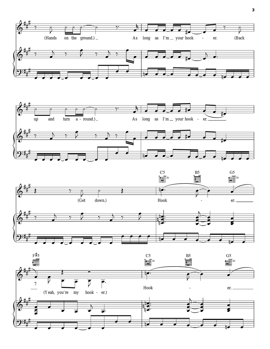 Government Hooker Government Hooker Piano, Vocal, Guitar scores gallery preview page 3
