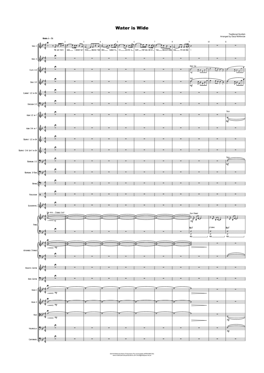 The Water is Wide Vocal Duet or Vocal Solo with Pops Orchestra Full Orchestra scores gallery preview page 1