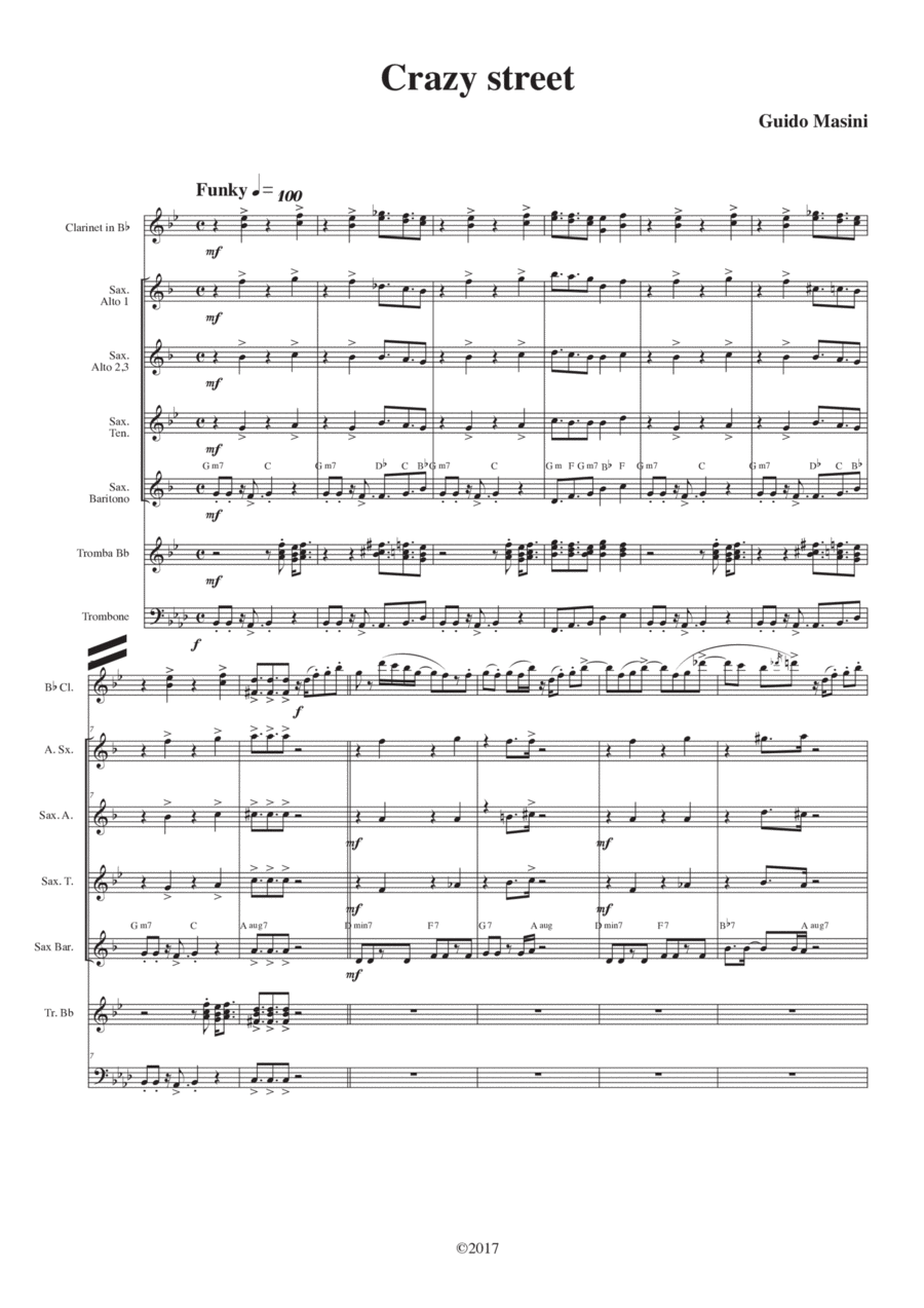 Crazy street Crazy street Marching Band scores gallery preview page 1