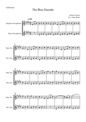 Blue Danube (Waltz by Johann Strauss) for Soprano Saxophone & Tenor Saxophone Duo