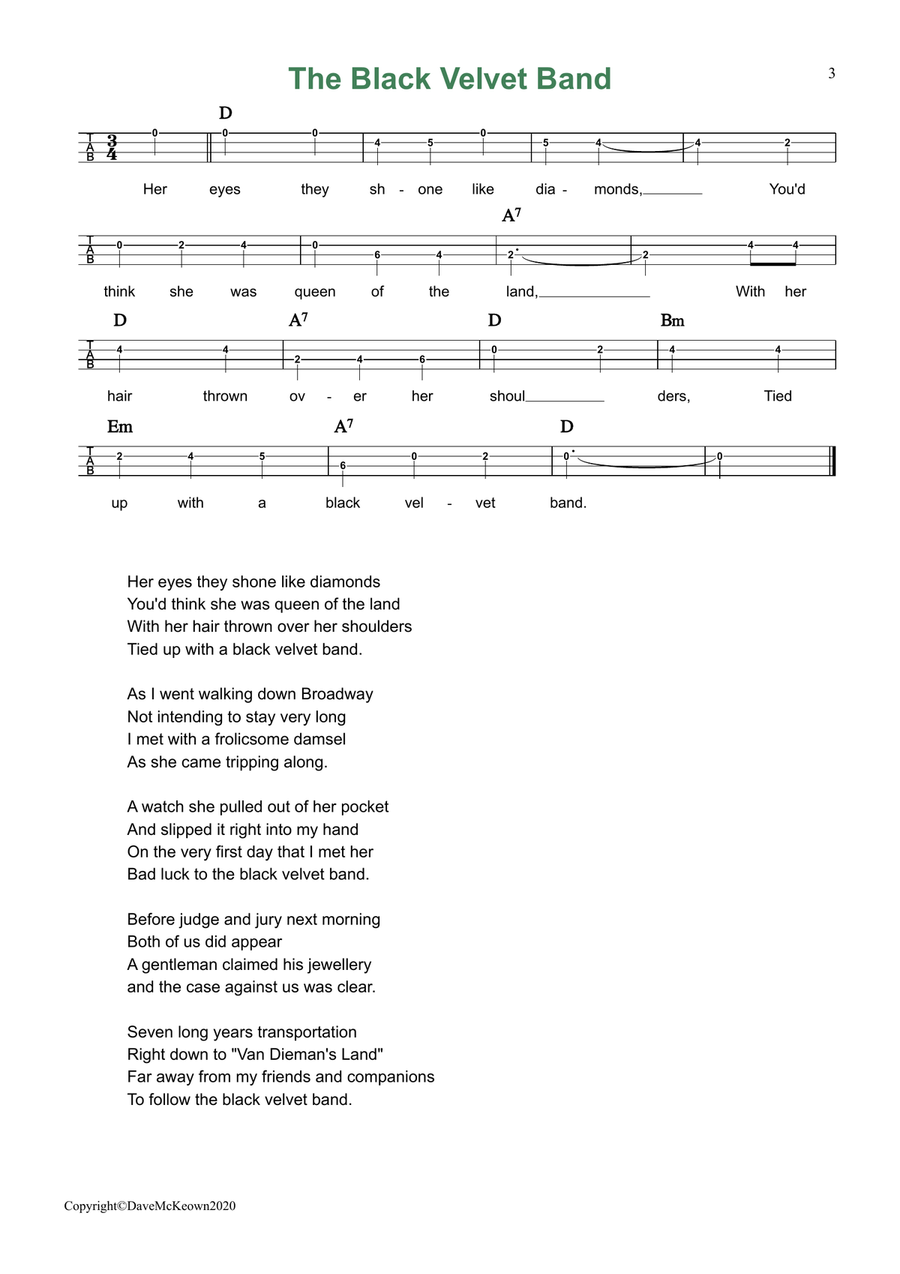 24 Favourite Songs of Ireland, for Tenor Banjo Tab CGDA Banjo scores gallery preview page 3
