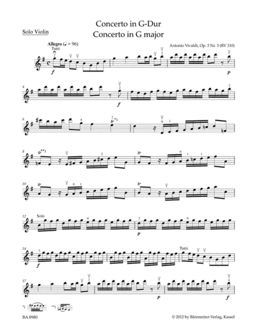 Concerto in G major, op. 3/3