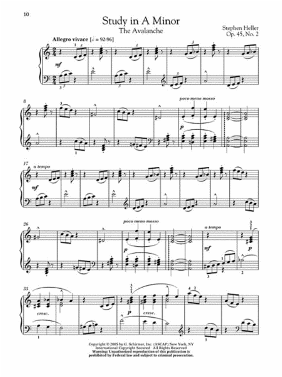 Heller – Selected Piano Studies, Opus 45 & 46 Piano Method scores gallery preview page 6