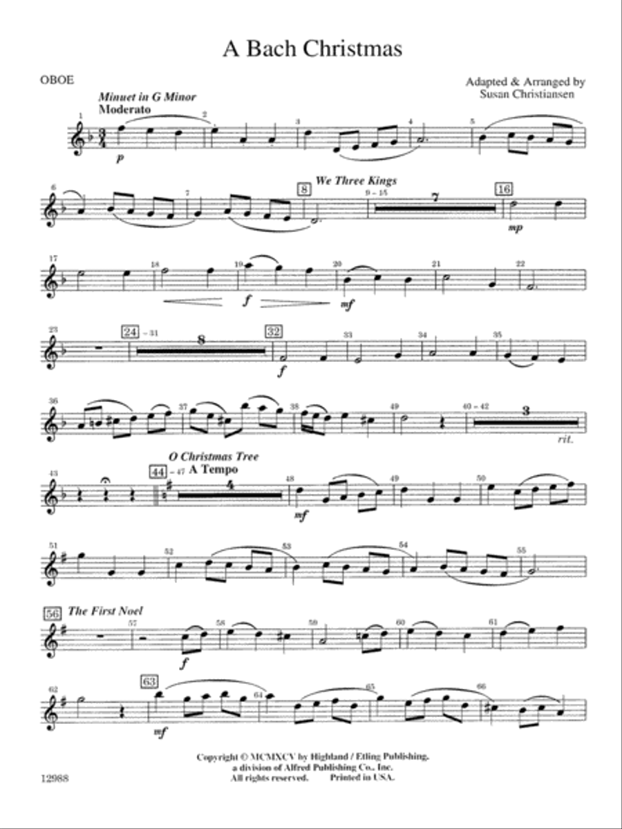 A Bach Christmas: Oboe Full Orchestra scores gallery preview page 1