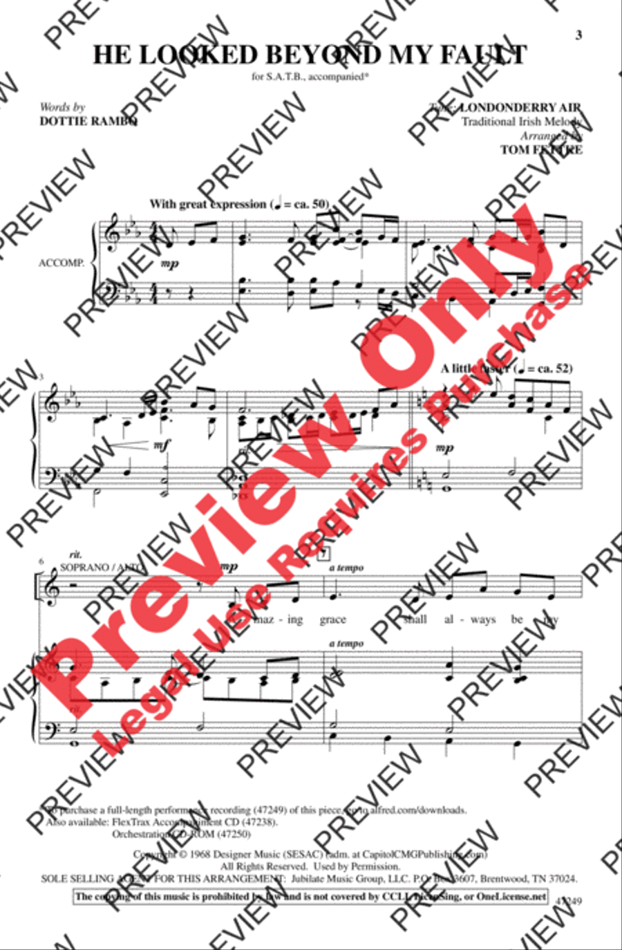 He Looked Beyond My Fault 4-Part scores gallery preview page 3
