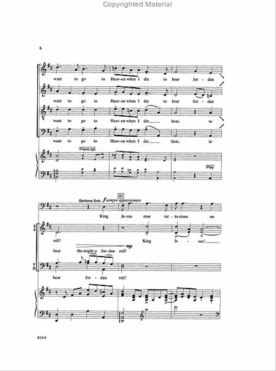 Roll, Jordan, Roll - SATB Octavo 4-Part scores gallery preview page 3