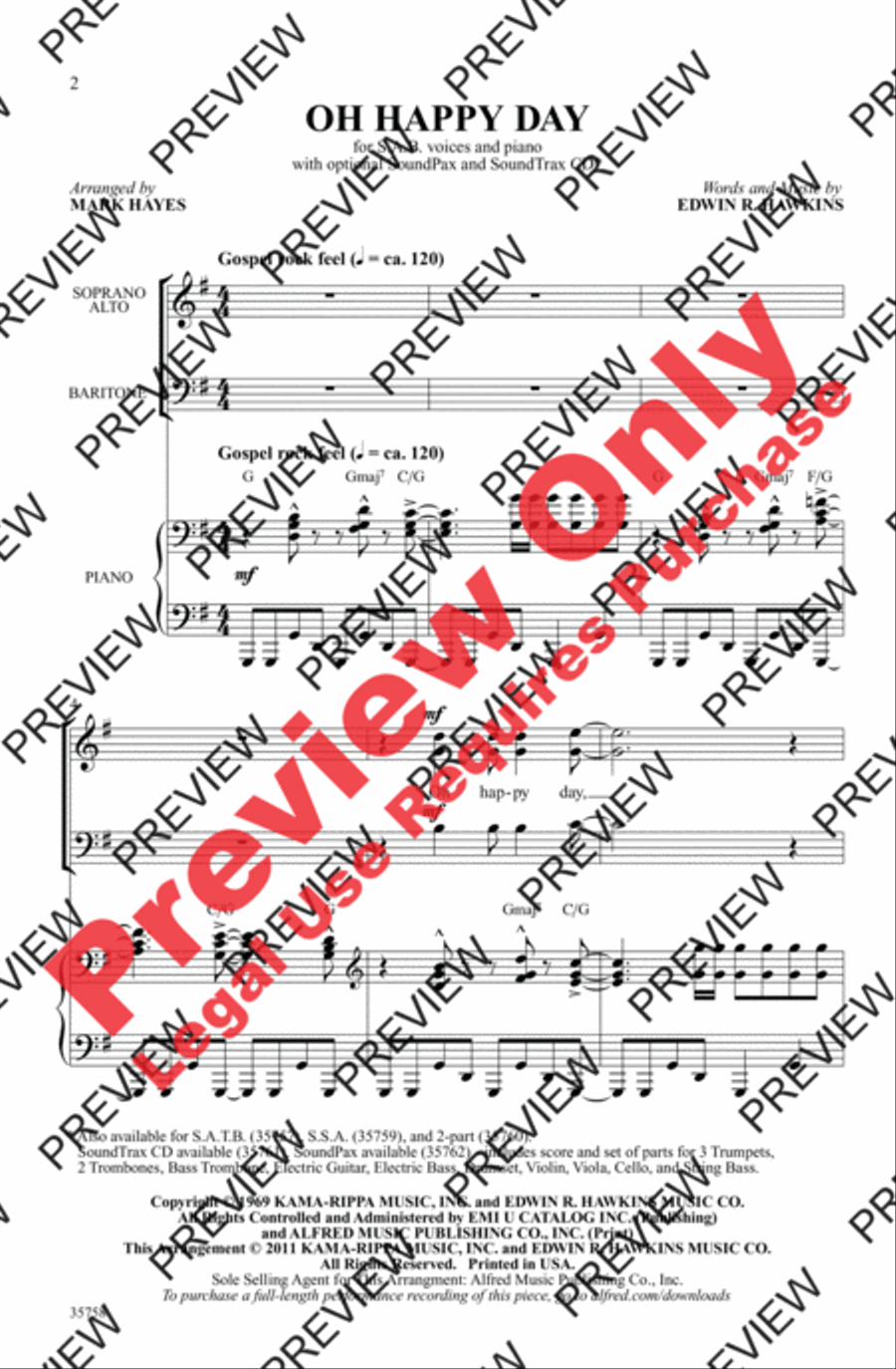 Oh Happy Day Oh Happy Day 3-Part scores gallery preview page 2