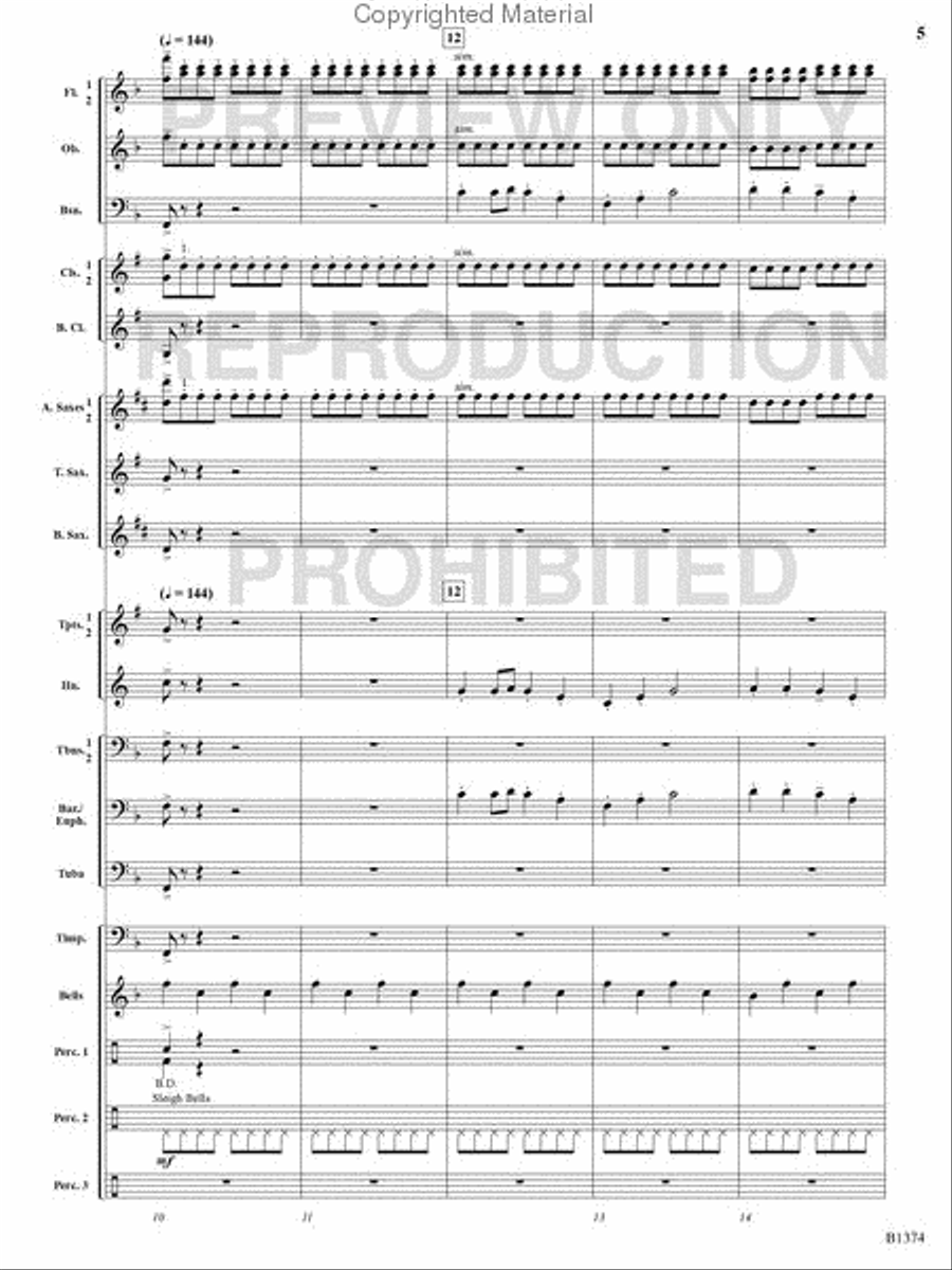 A Stowaway on Santa's Sleigh Concert Band scores gallery preview page 4
