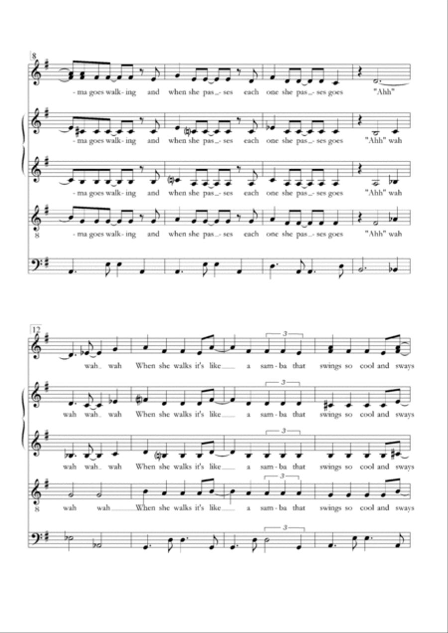 The Girl From Ipanema (garôta De Ipanema) Divisi scores gallery preview page 2