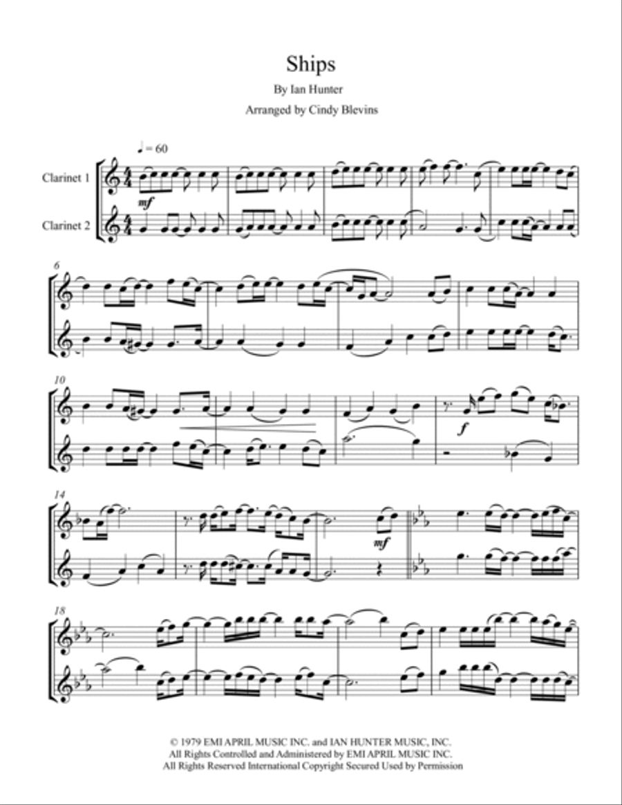 Ships Clarinet Duet scores gallery preview page 6