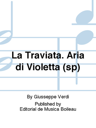 Book cover for La Traviata. Aria di Violetta (sp)