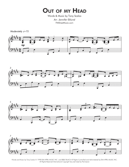Out Of My Head (Late Intermediate Piano) image number null