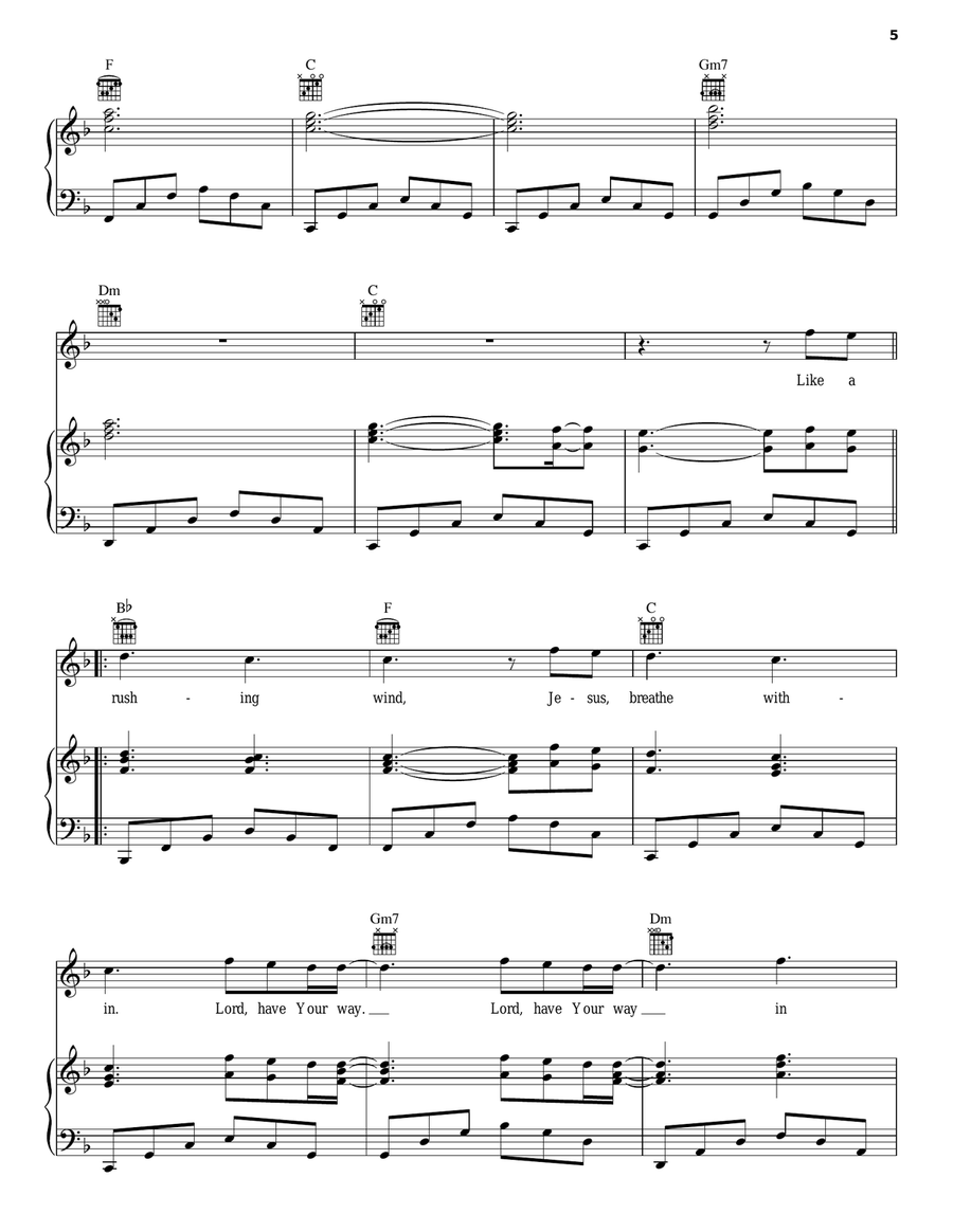 I Surrender Piano, Vocal, Guitar scores gallery preview page 5