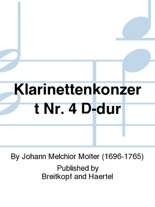 Book cover for Clarinet Concerto No. 4 in D major