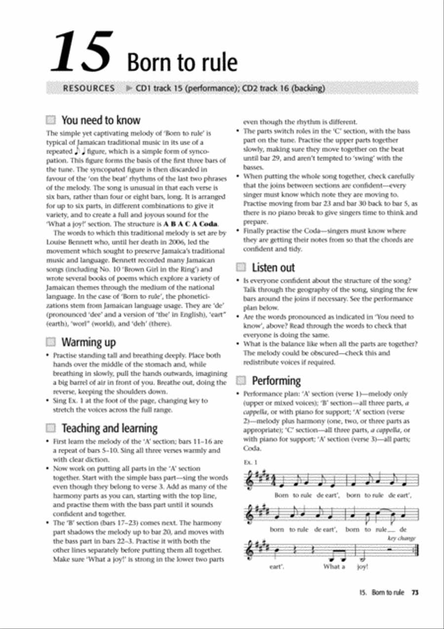 Jamaican Voiceworks 4-Part scores gallery preview page 7