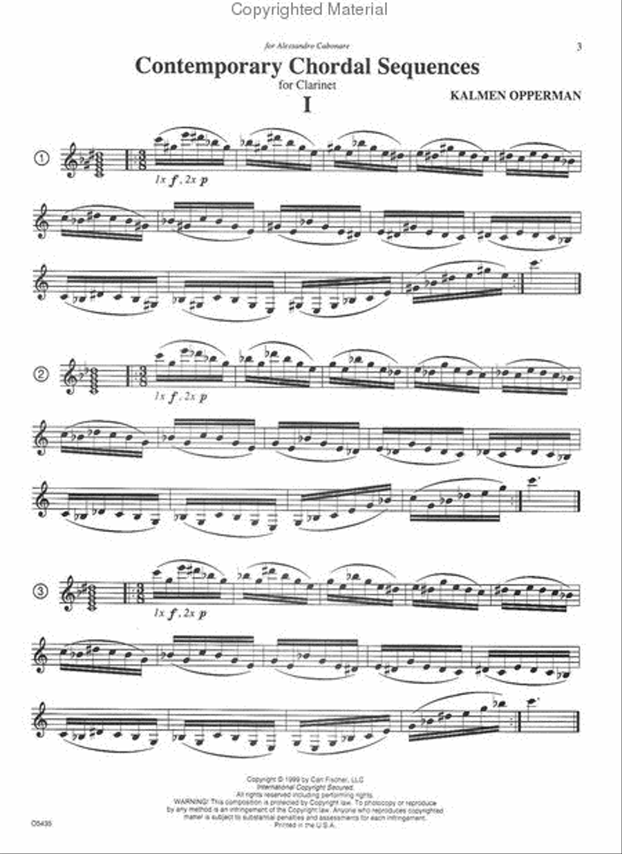 Contemporary Chordal Sequences For Clarinet