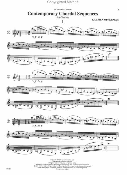 Contemporary Chordal Sequences For Clarinet