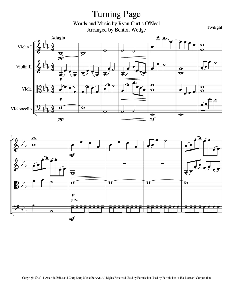 Turning Page String Quartet scores gallery preview page 1