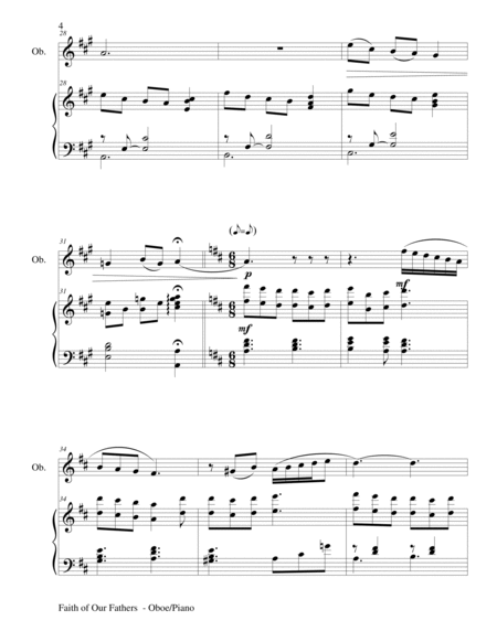FAITH OF OUR FATHERS (Duet – Oboe and Piano/Score and Parts) image number null