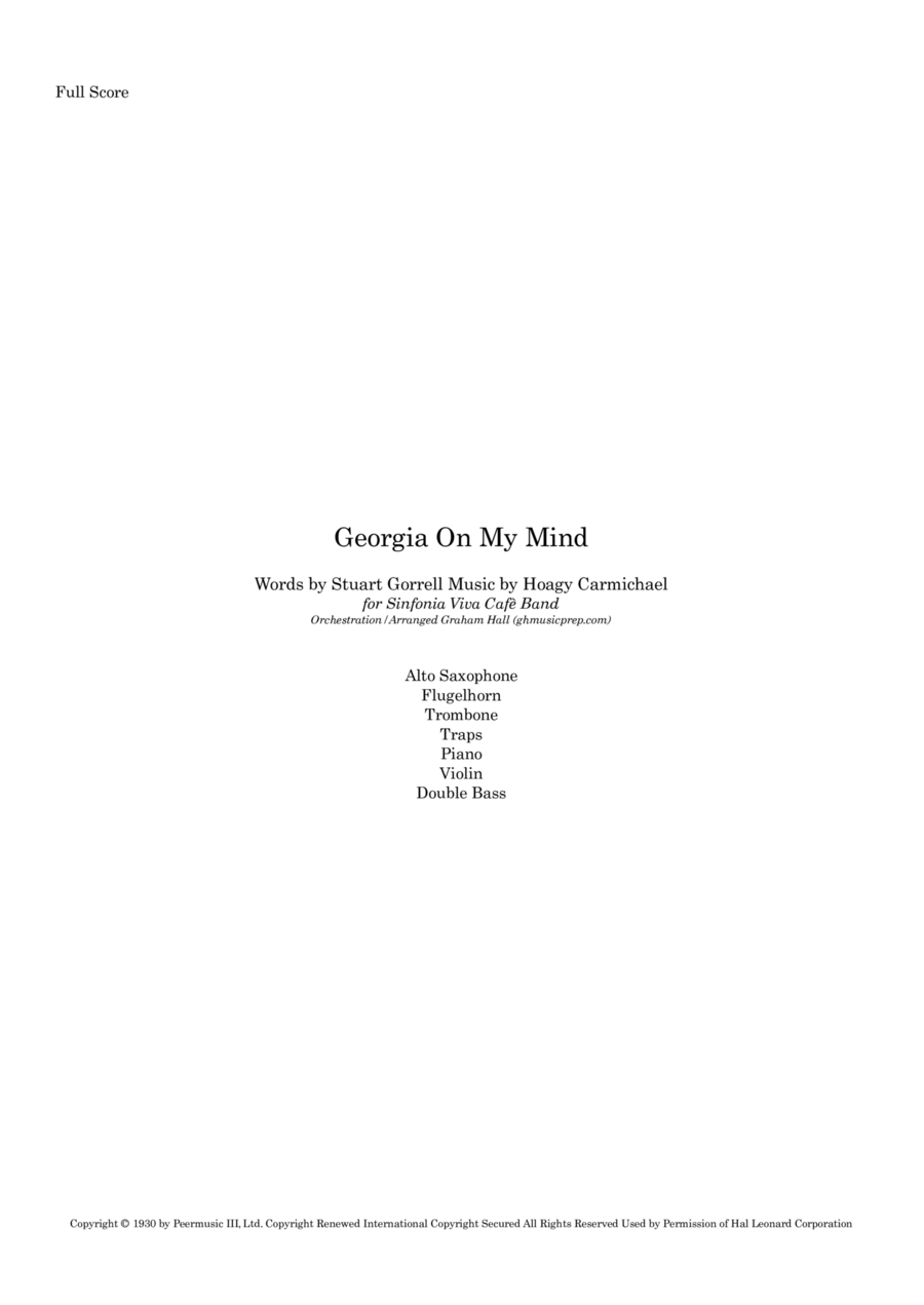 Georgia On My Mind Small Ensemble scores gallery preview page 1