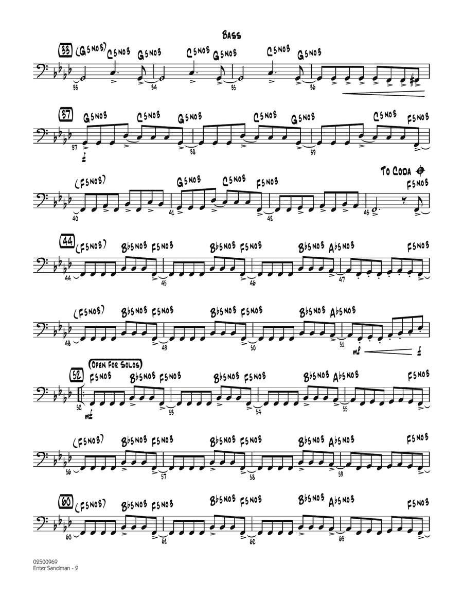 Enter Sandman - Bass Enter Sandman - Bass Part scores gallery preview page 2